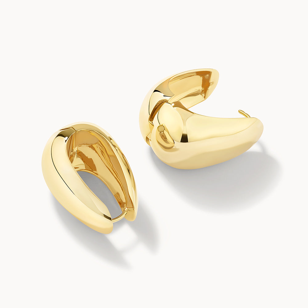 Sleek Gold Teardrop Hoop Earrings