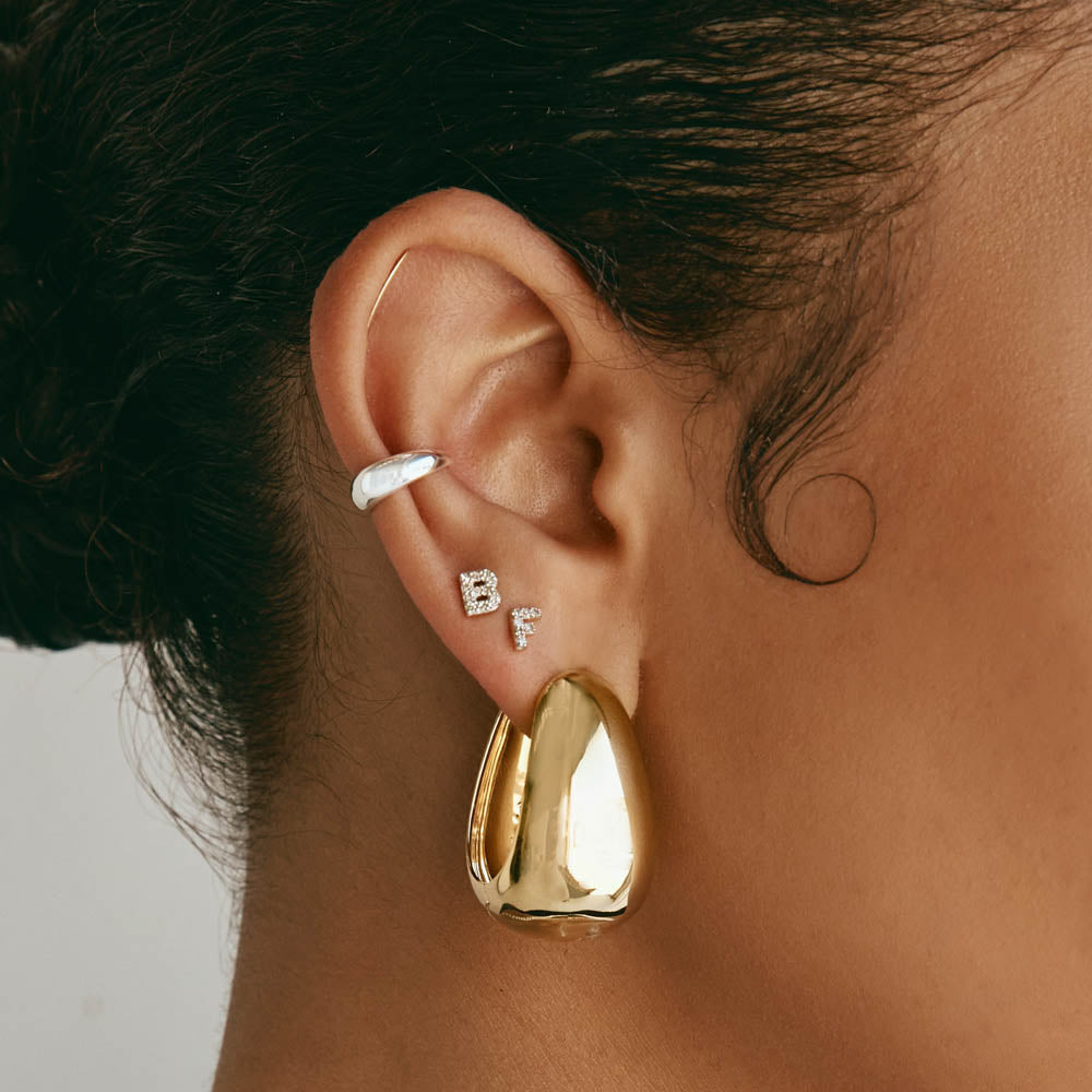 Sleek Gold Teardrop Hoop Earrings