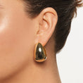 Load image into Gallery viewer, Sleek Gold Teardrop Hoop Earrings
