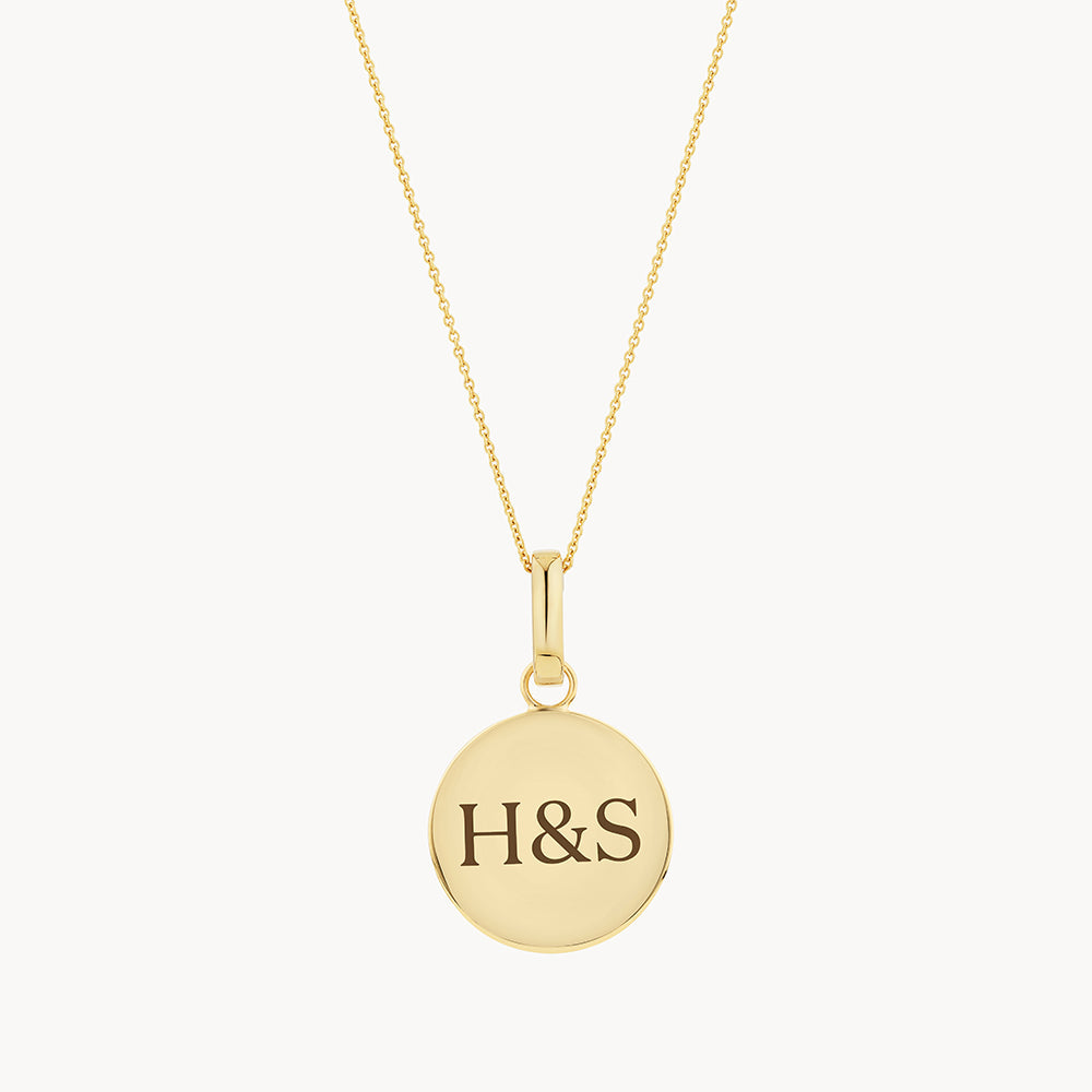 Elegant Personalized Initial Disc Pendant