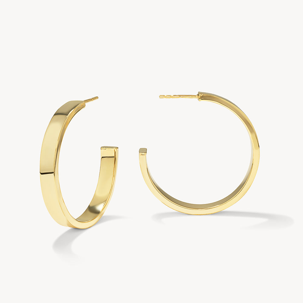 Plain Flat Hoop Earrings 1
