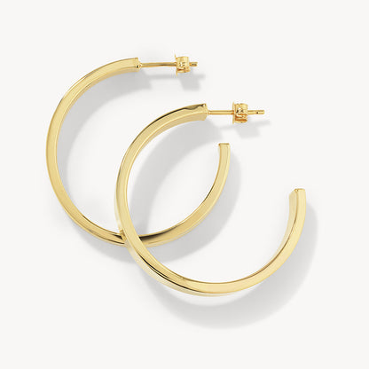 Plain Flat Hoop Earrings 3