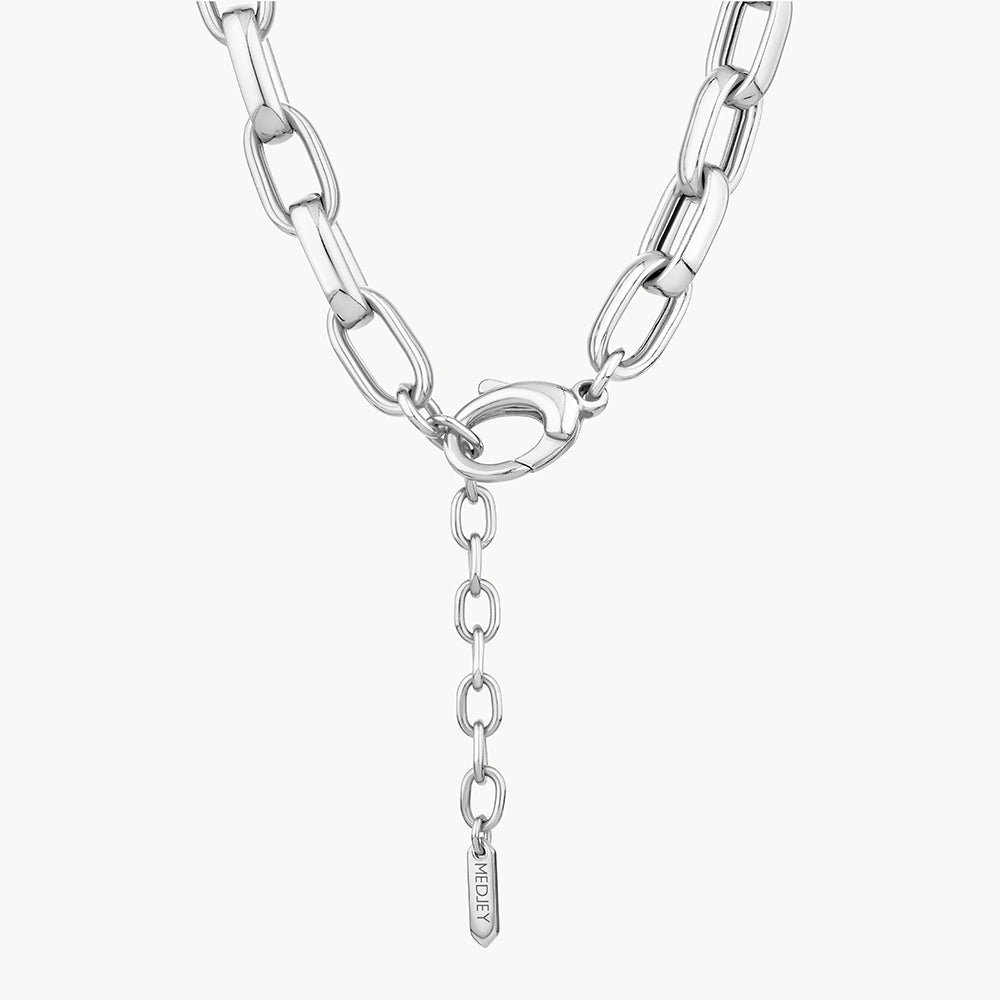 Elegant Silver Paperclip Chain Necklace 3