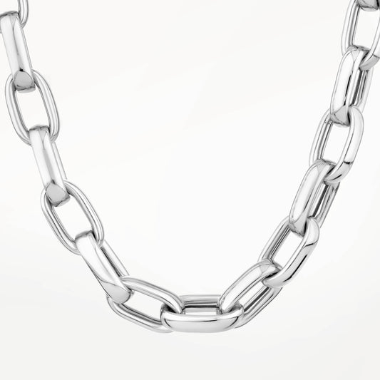 Elegant Silver Paperclip Chain Necklace