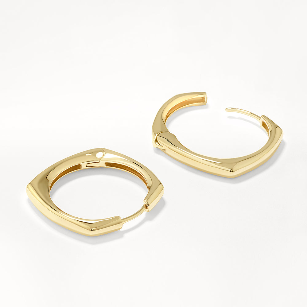 Square Edge Hoops Earrings