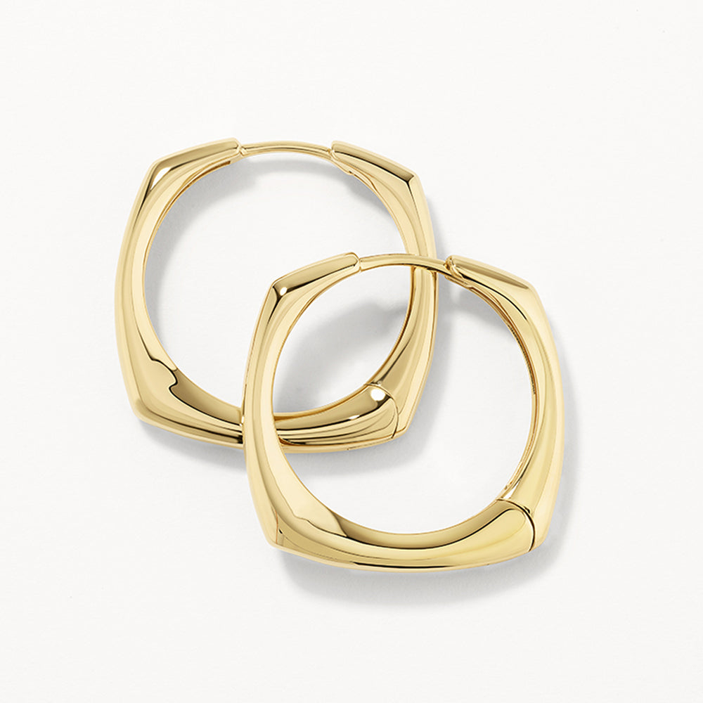 Square Edge Hoops Earrings