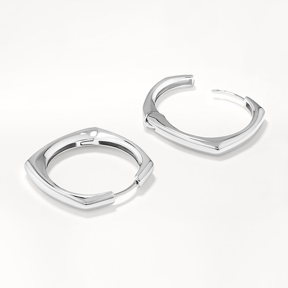 Square Edge Hoop Earrings