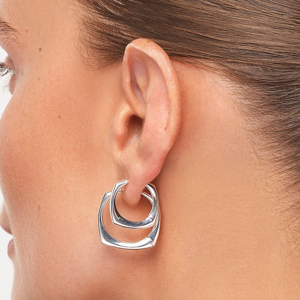 Square Edge Hoop Earrings