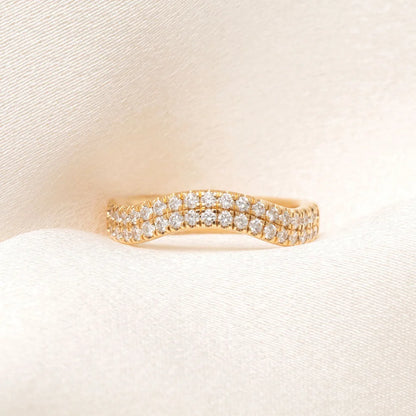 Curved- 0.25 CT Marquise Lab Grown Diamond Wedding Band