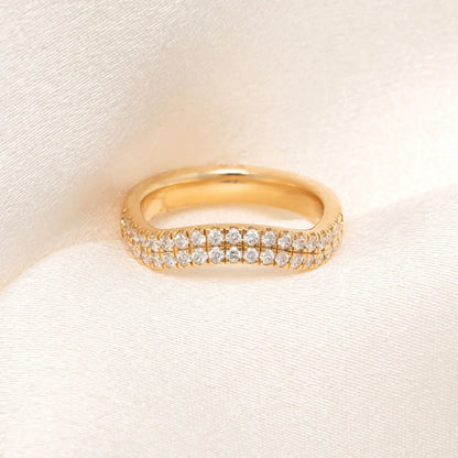 Curved- 0.25 CT Marquise Lab Grown Diamond Wedding Band