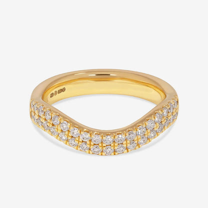 Curved- 0.25 CT Marquise Lab Grown Diamond Wedding Band