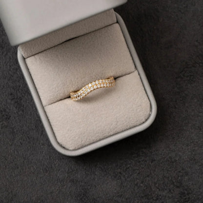 Curved- 0.25 CT Marquise Lab Grown Diamond Wedding Band
