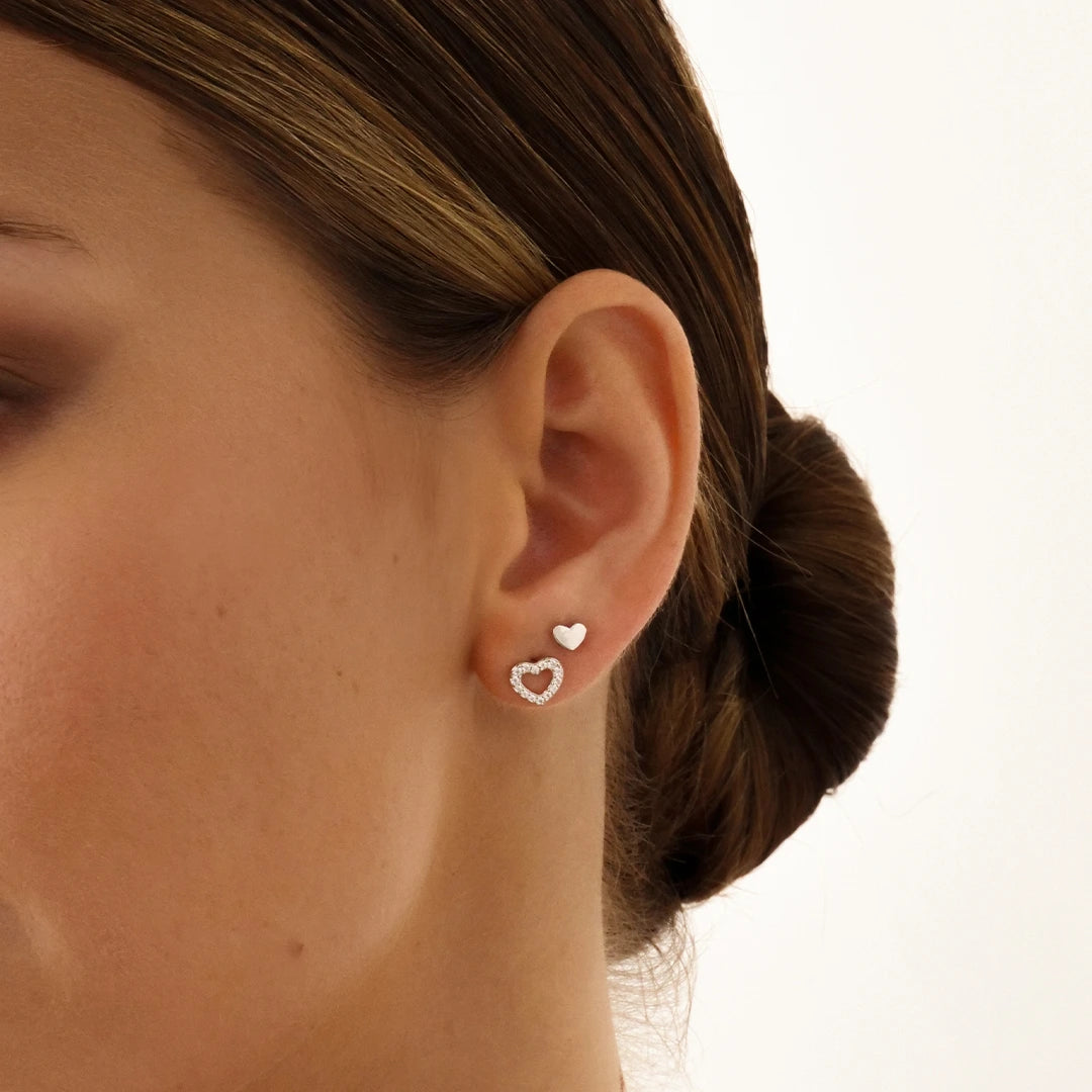 Golden Heart Shaped Stud Earrings 7