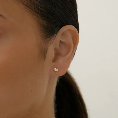 Golden Heart Shaped Stud Earrings 4