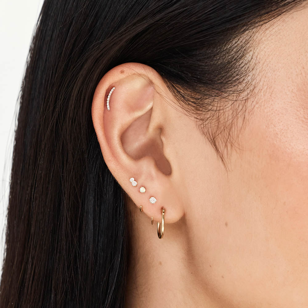 Elegant 0.02 TCW Lab Grown Diamond Curved Stud Earrings 2
