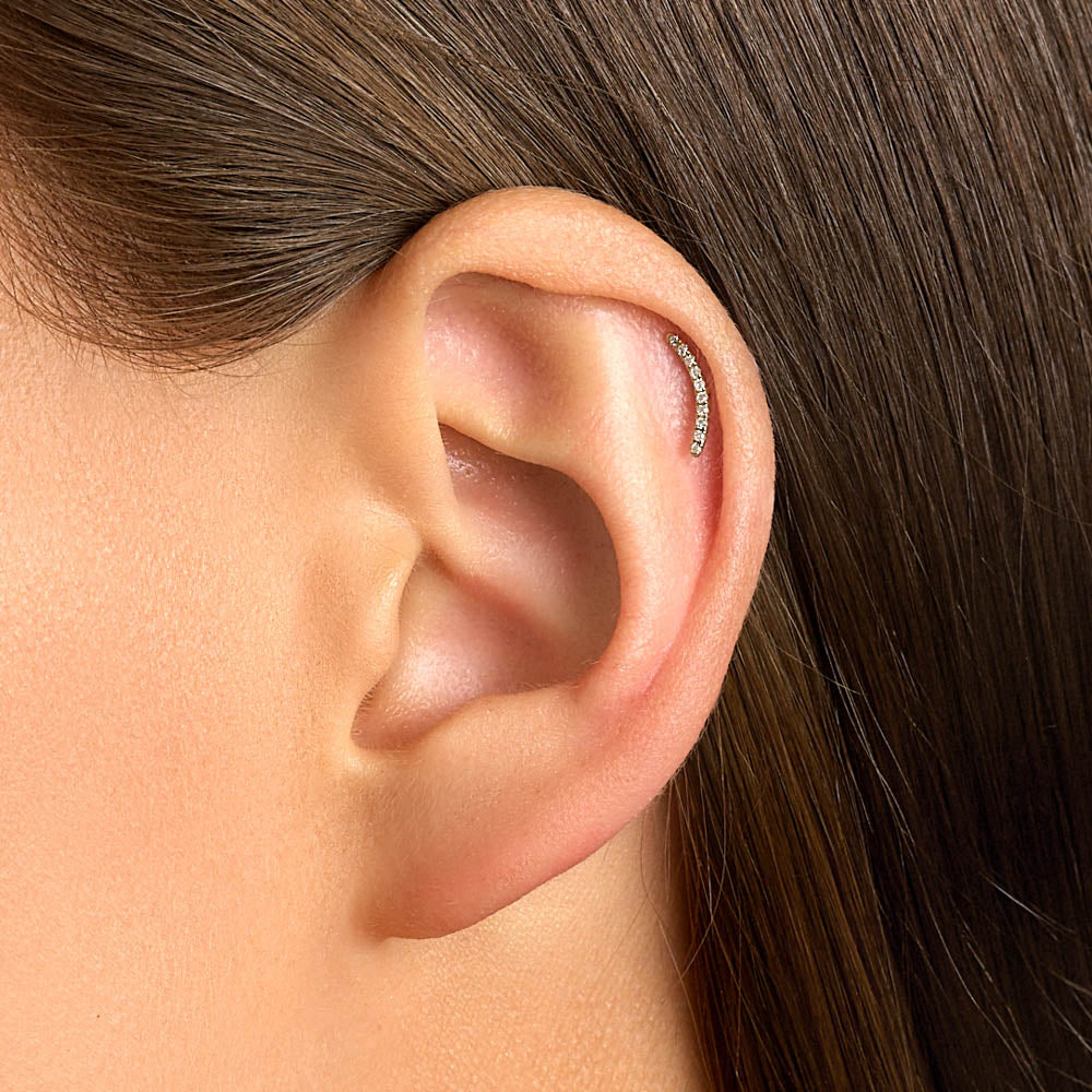 Elegant 0.02 TCW Lab Grown Diamond Curved Stud Earrings 3