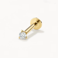 Load image into Gallery viewer, 0.03 TCW Round Lab Grown Diamond Solitaire Gold Stud Earring
