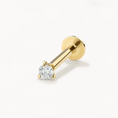 Load image into Gallery viewer, 0.03 TCW Round Lab Grown Diamond Solitaire Gold Stud Earring
