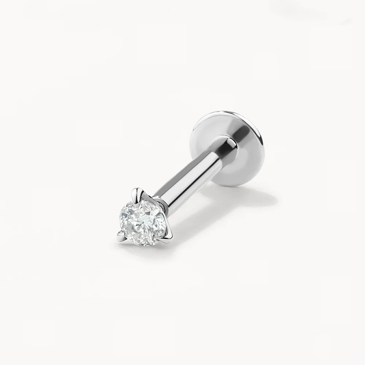 Micro Diamond Helix Single Stud Earring in Silver