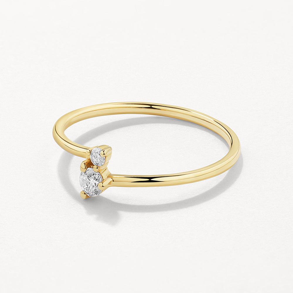 Elegance Defined: 0.09 CT Round Lab Grown Diamond Open Wedding Band in Gold 4
