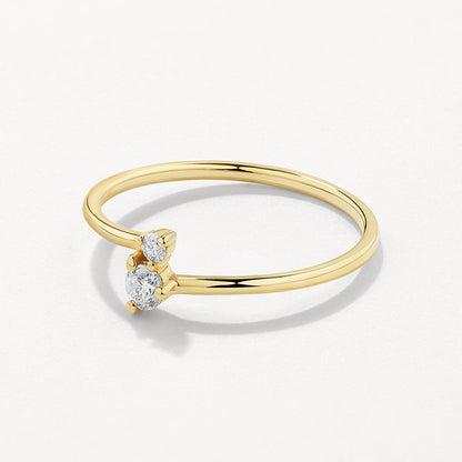 Elegance Defined: 0.09 CT Round Lab Grown Diamond Open Wedding Band in Gold 4