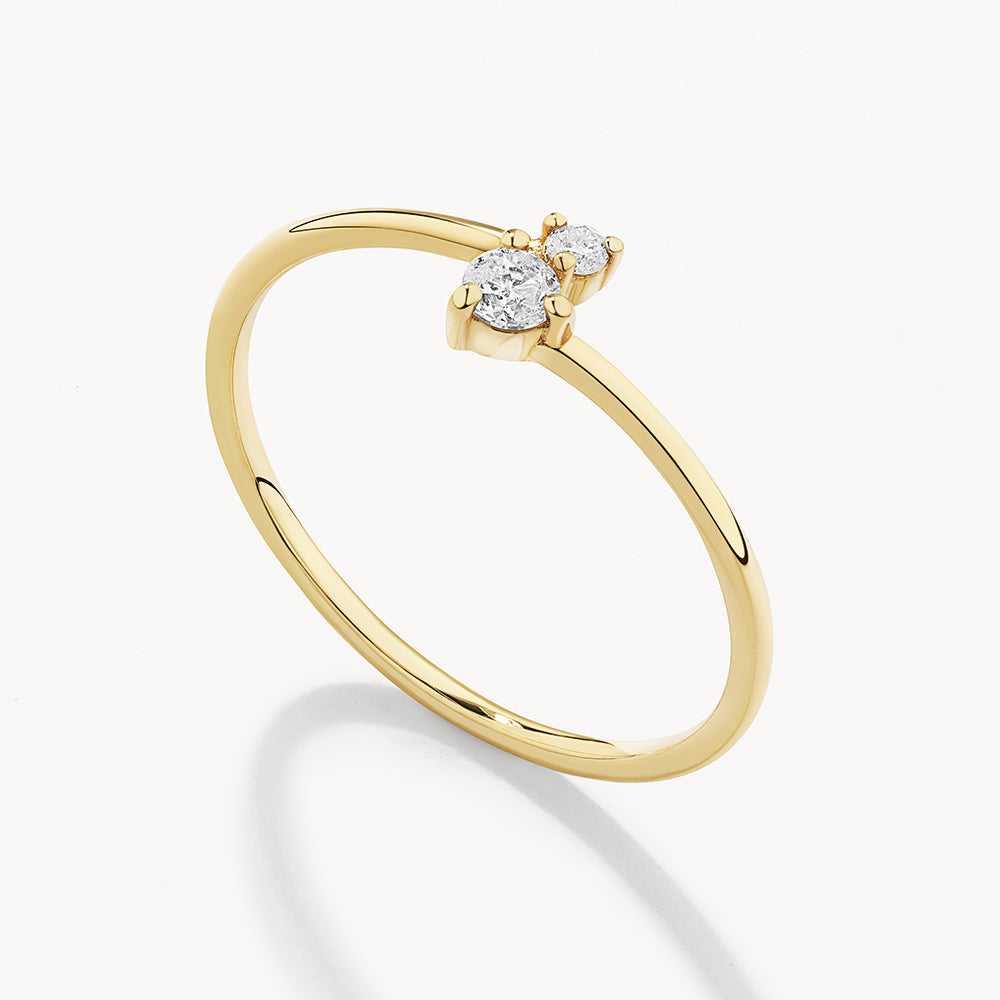 Elegance Defined: 0.09 CT Round Lab Grown Diamond Open Wedding Band in Gold 7