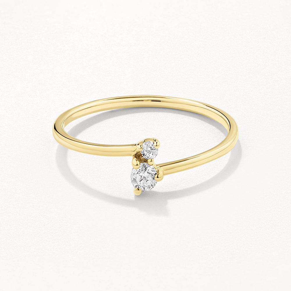 Elegance Defined: 0.09 CT Round Lab Grown Diamond Open Wedding Band in Gold 1