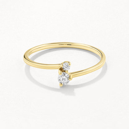 Elegance Defined: 0.09 CT Round Lab Grown Diamond Open Wedding Band in Gold 1