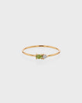 Load image into Gallery viewer, 0.20 CT Oval Peridot & Lab-Made Diamond Wedding Band in Gold
