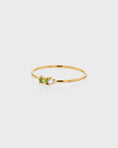 Load image into Gallery viewer, 0.20 CT Oval Peridot & Lab-Made Diamond Wedding Band in Gold
