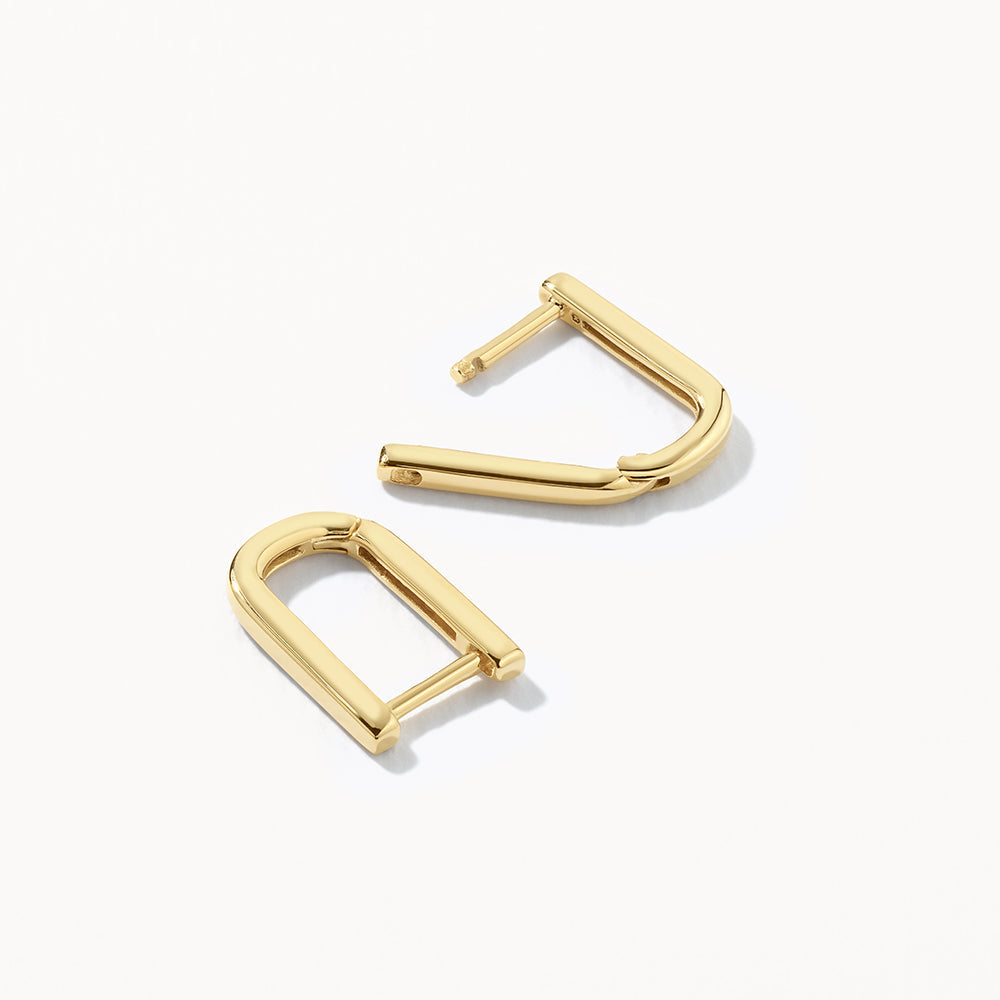 U Shaped Plain Hoop Earrings 4