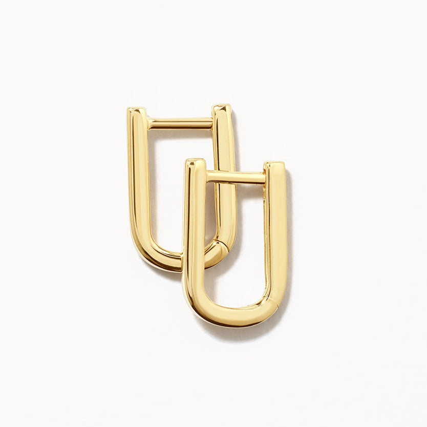 U Shaped Plain Hoop Earrings 1