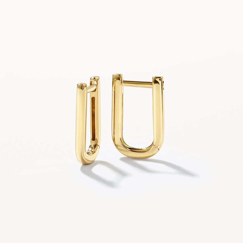 U Shaped Plain Hoop Earrings 8