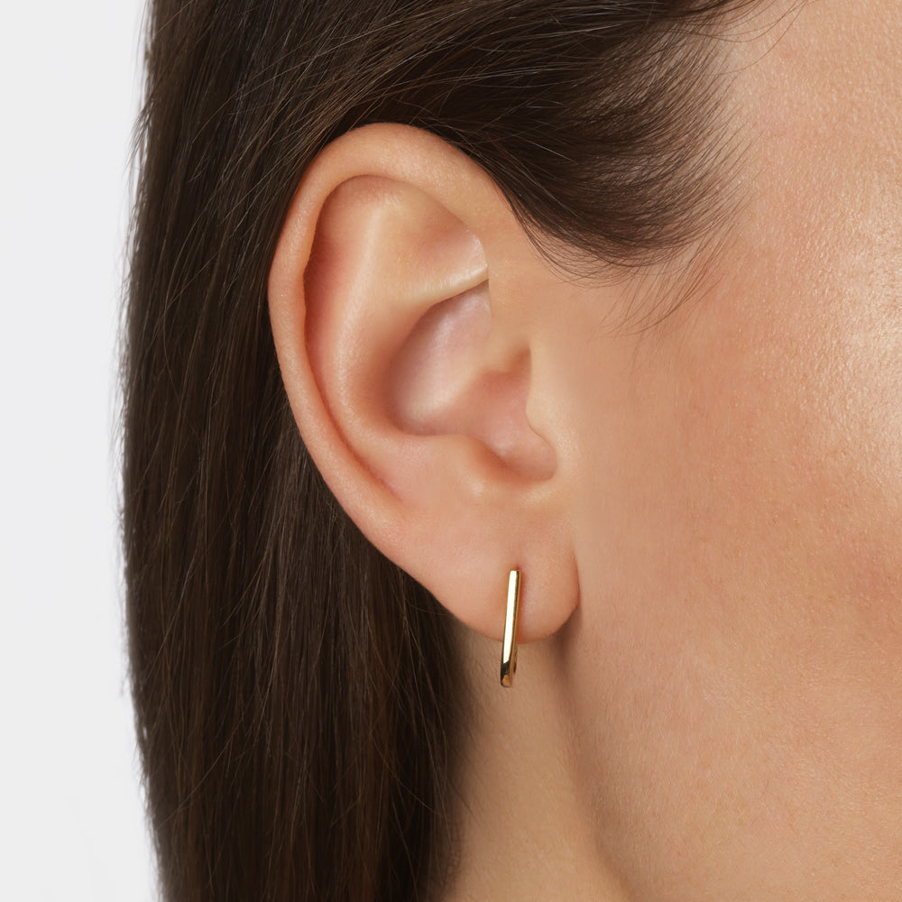 U Shaped Plain Hoop Earrings 3