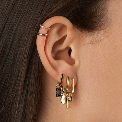 U Shaped Plain Hoop Earrings 2