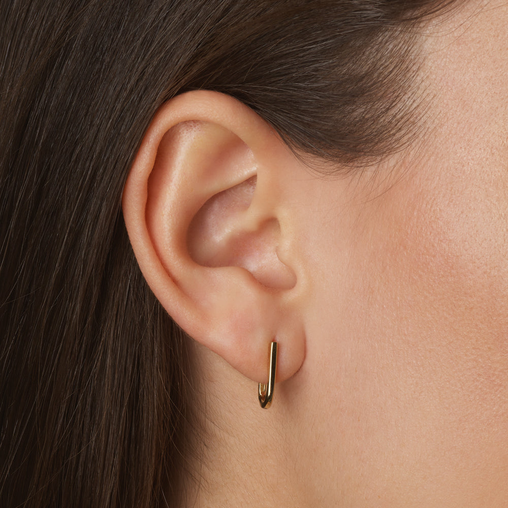 U Shaped Plain Hoop Earrings 10