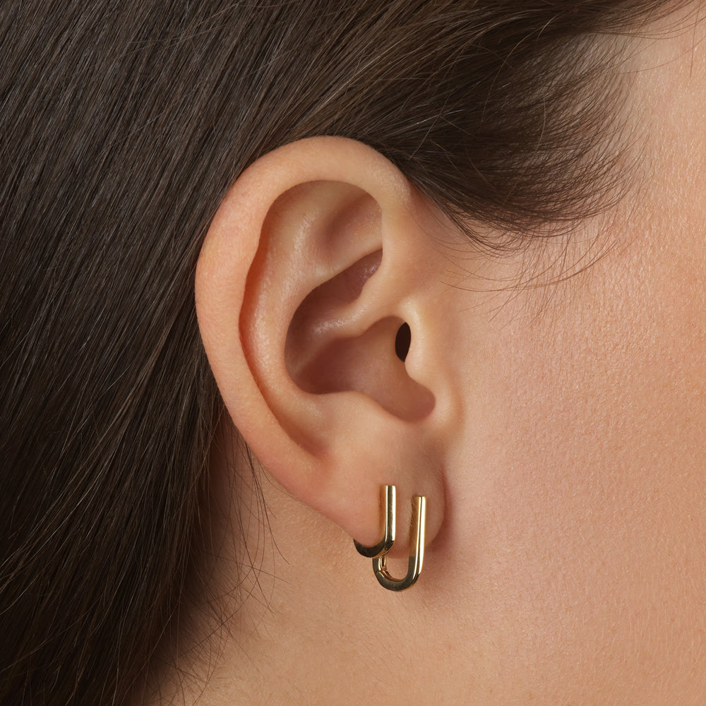 U Shaped Plain Hoop Earrings 7