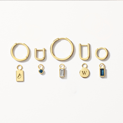 U Shaped Plain Hoop Earrings 6