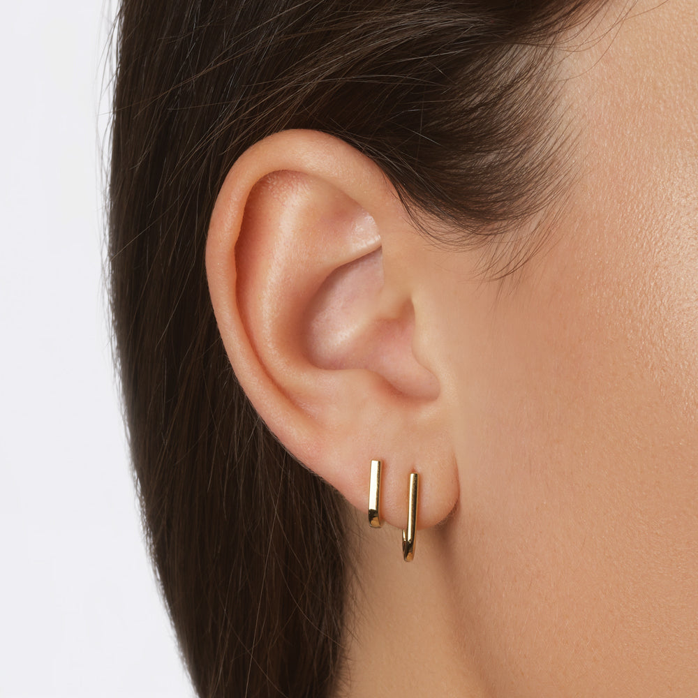 U Shaped Plain Hoop Earrings 9