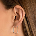 Load image into Gallery viewer, Sleek Silver Paperclip Hoop Earrings
