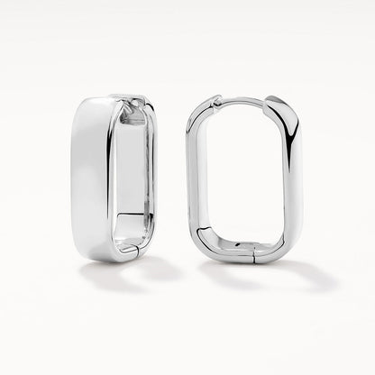 Sleek Silver Paperclip Hoop Earrings 1