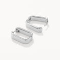 Load image into Gallery viewer, Sleek Silver Paperclip Hoop Earrings
