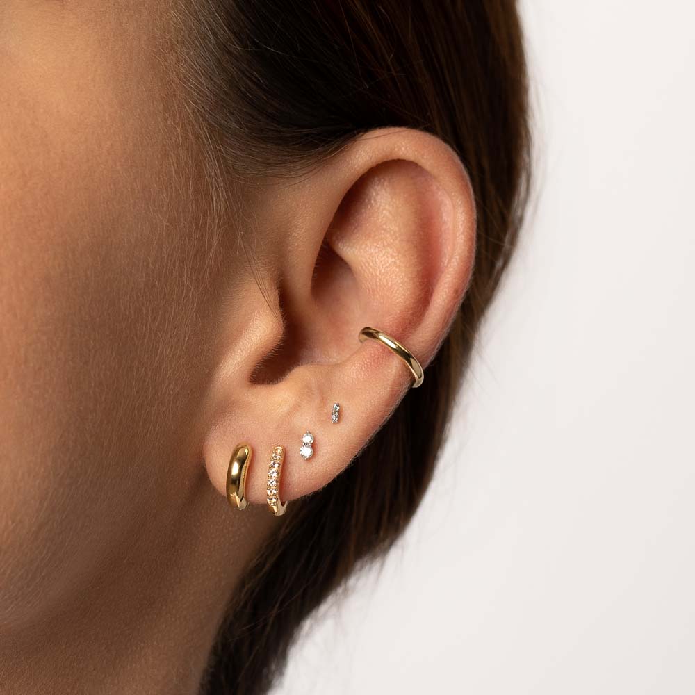 Elegant Gold Mini Huggie Hoops Earrings 3