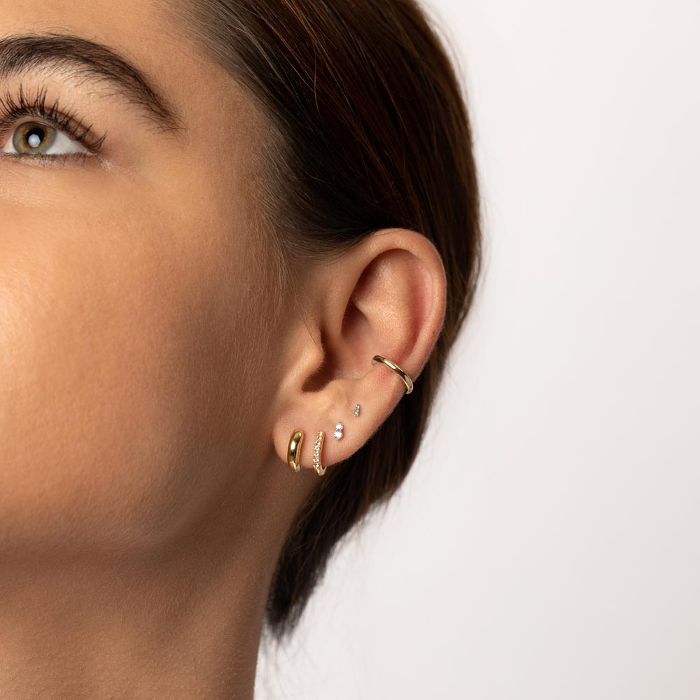 Elegant Gold Mini Huggie Hoops Earrings 9