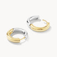 Load image into Gallery viewer, Radiant Reversible Mixed Metal Hoop Earrings
