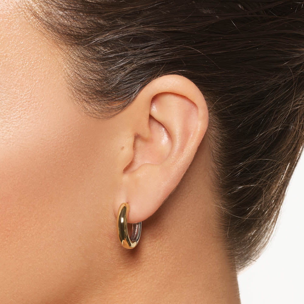 Radiant Reversible Mixed Metal Hoop Earrings 3