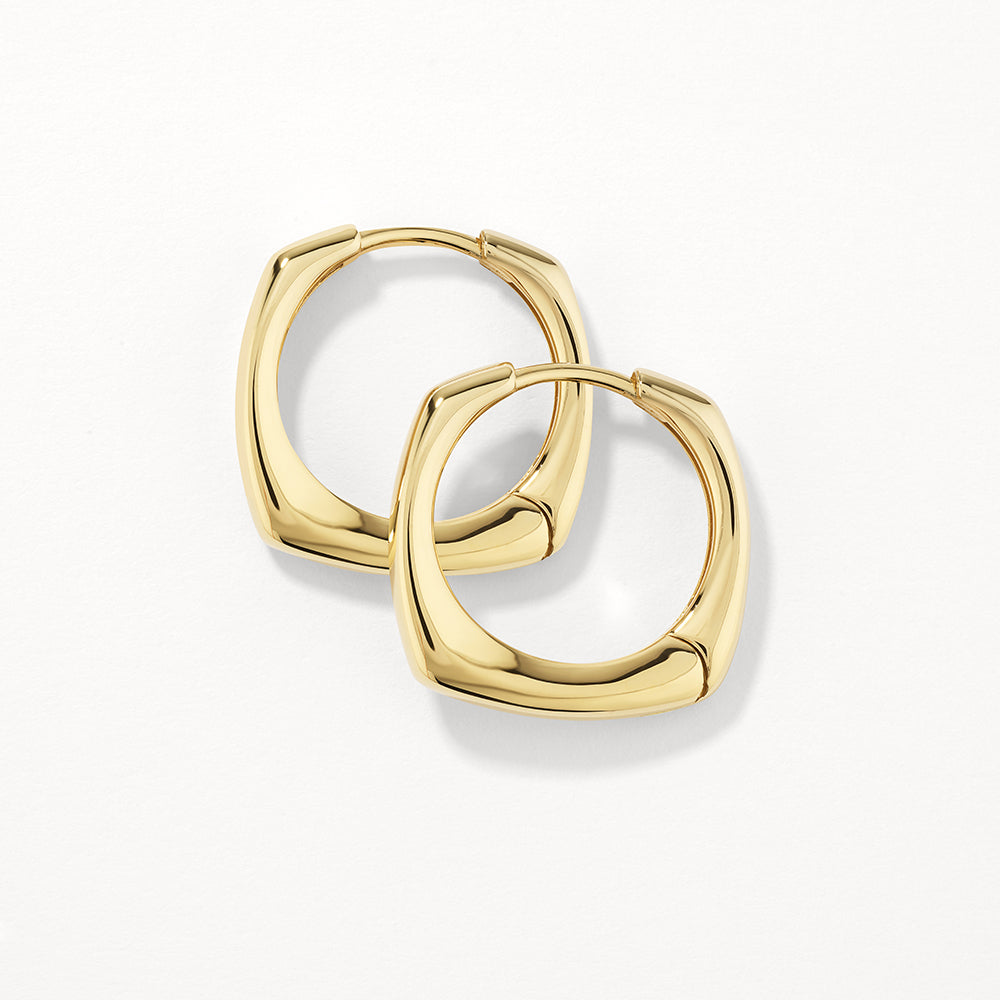 Golden Contemporary Square Hoop Earrings 1
