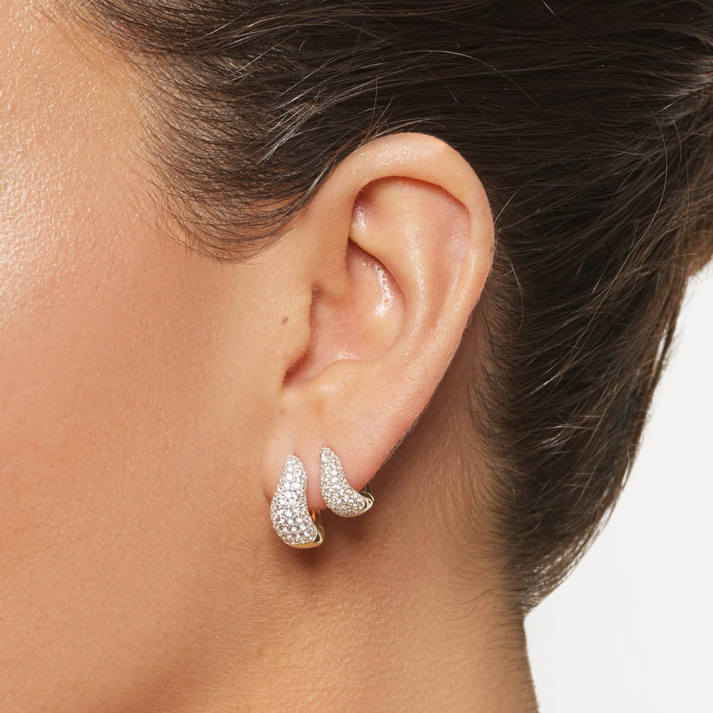 0.50 TCW Round Lab Grown Diamond Hoop Earrings 5