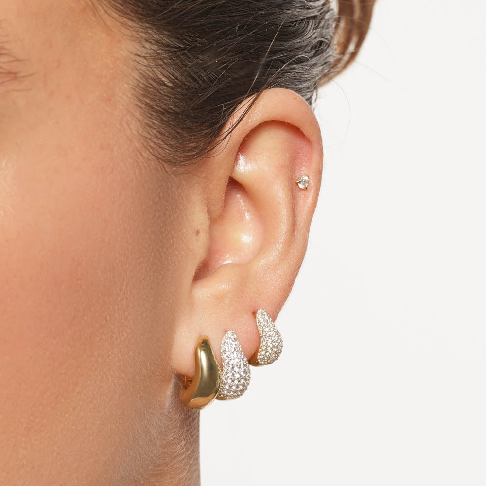 0.50 TCW Round Lab Grown Diamond Hoop Earrings 9