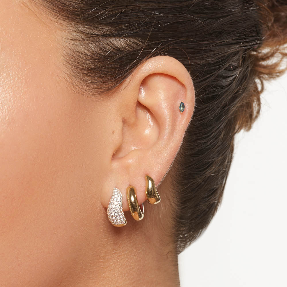 0.50 TCW Round Lab Grown Diamond Hoop Earrings 3